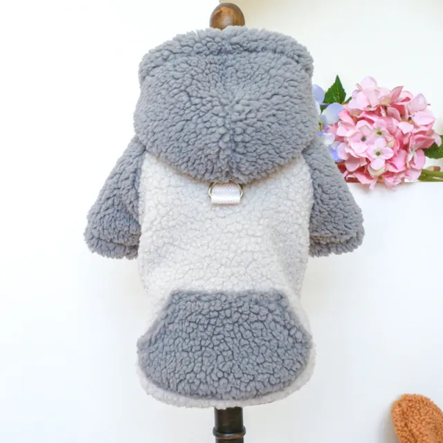 Lamb Fleece Traction Sweater Pet Clothes Grey - Shop at LoveMi
