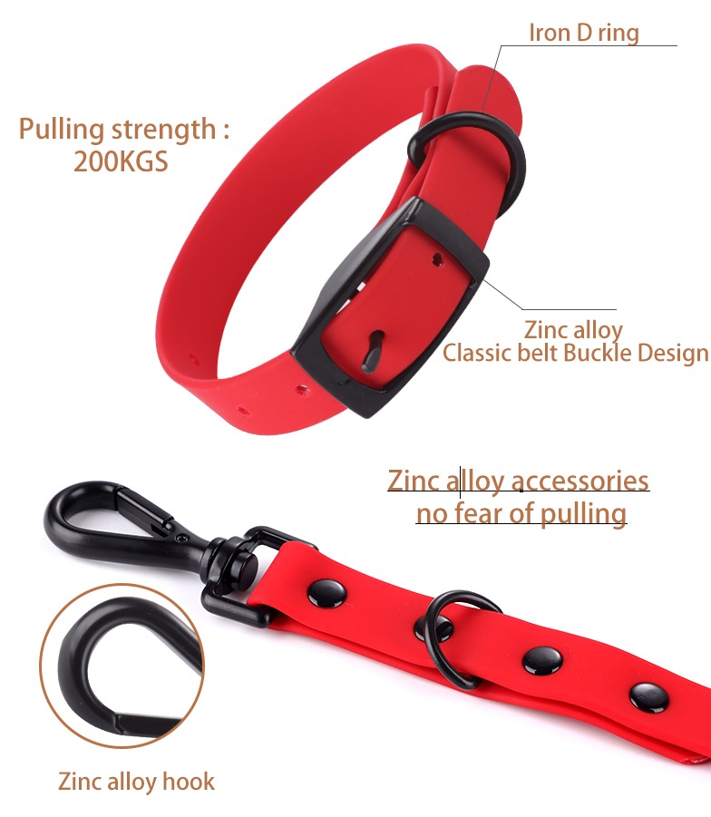 Pet Silicone Collar And Leash Set Comes With A Suitable For Small And Large Dogs, Waterproof And Easy To Clean — view 3 of 7