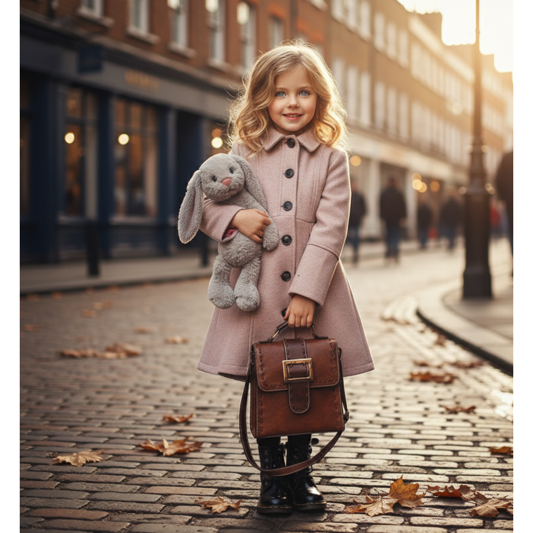 Girls Thick Warm Long Overcoat Vintage Wool Winter Coat Autumn 3-9Y — image 10