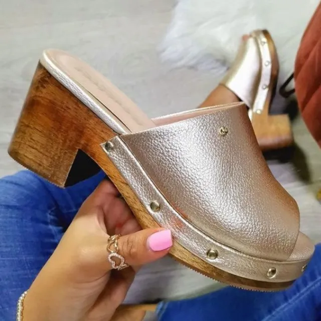 Thick heeled Wedge heel Platform Sandals Women's Shoes Gold - Shop at LoveMi
