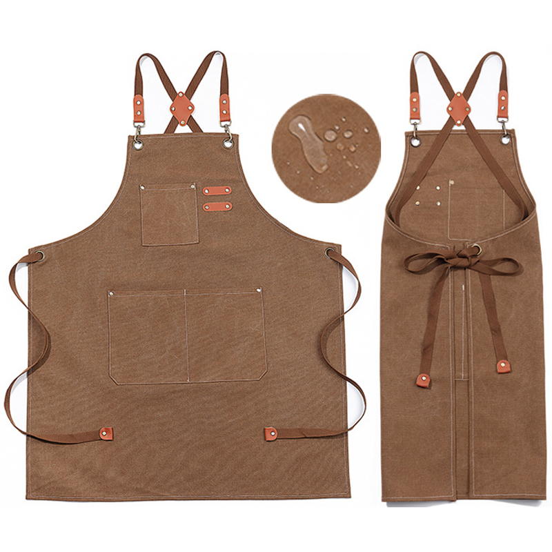 Kitchen Cooking BBQ Plain Denim Canvas Pocket Apron Butcher
