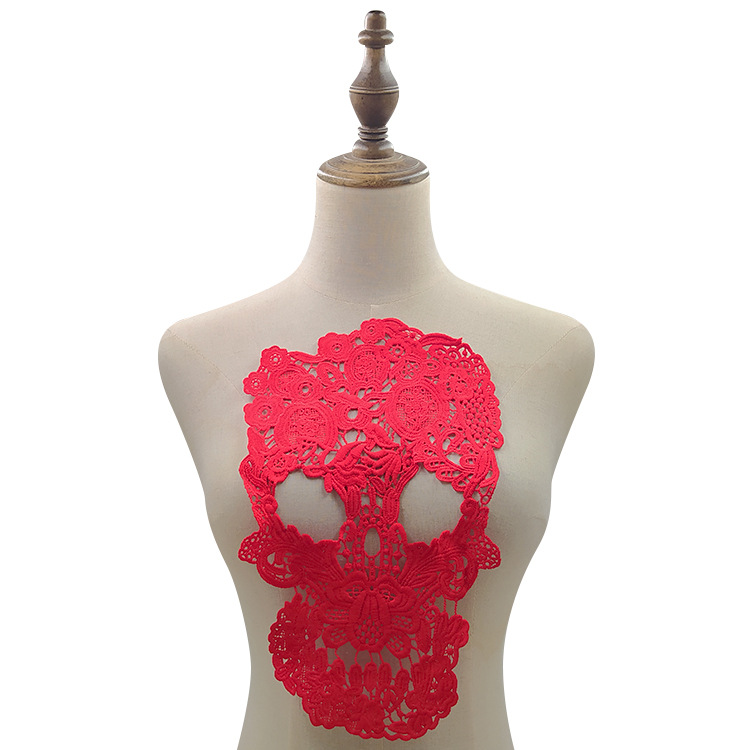 Skull Milk Silk Embroidery Cloth Applique Lace Accessories — image 1