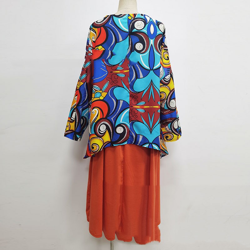 Printed Top Half Skirt Two Piece Set