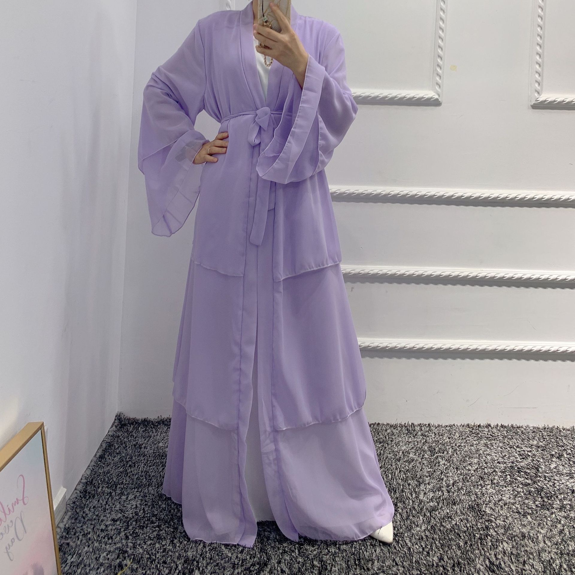 Pearl Chiffon Flowy Maxi Dress, picture 5 of 12