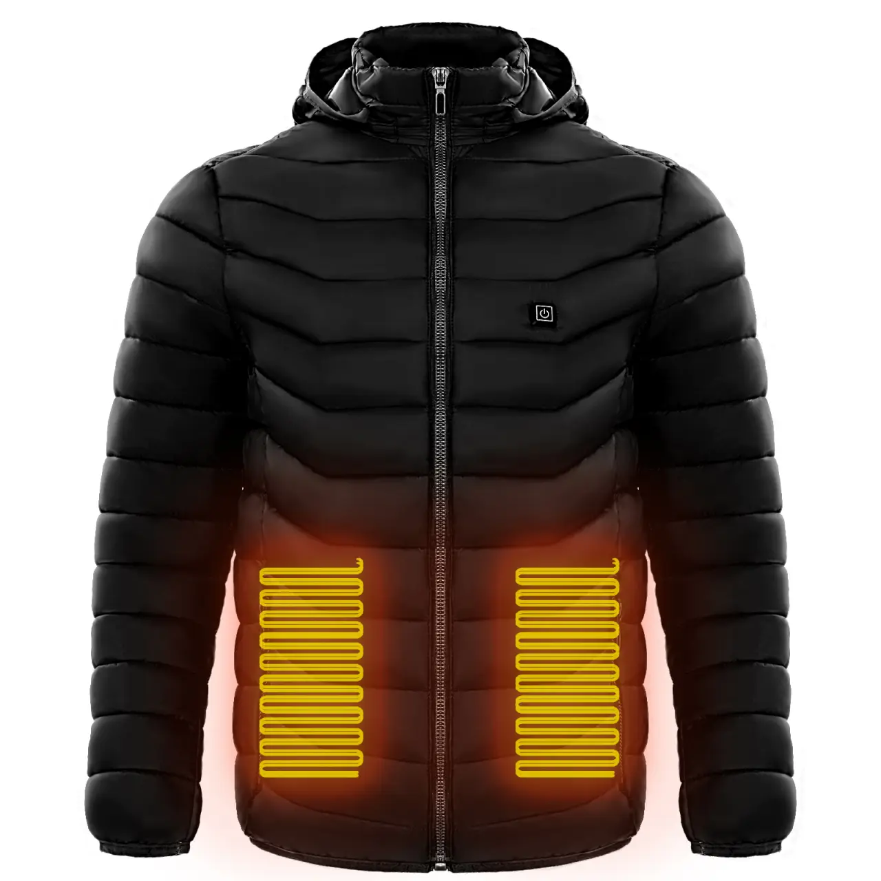 Men Heated Puffer Jacket Electric Heating Coat Insulated Hood Windbreaker 9Heat