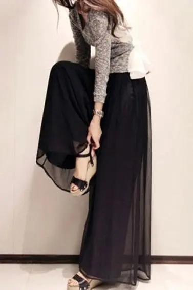 Oversized Chiffon Wide leg Pants Women's Casual Loose High waist Beach Pants 1Style - Shop at LoveMi