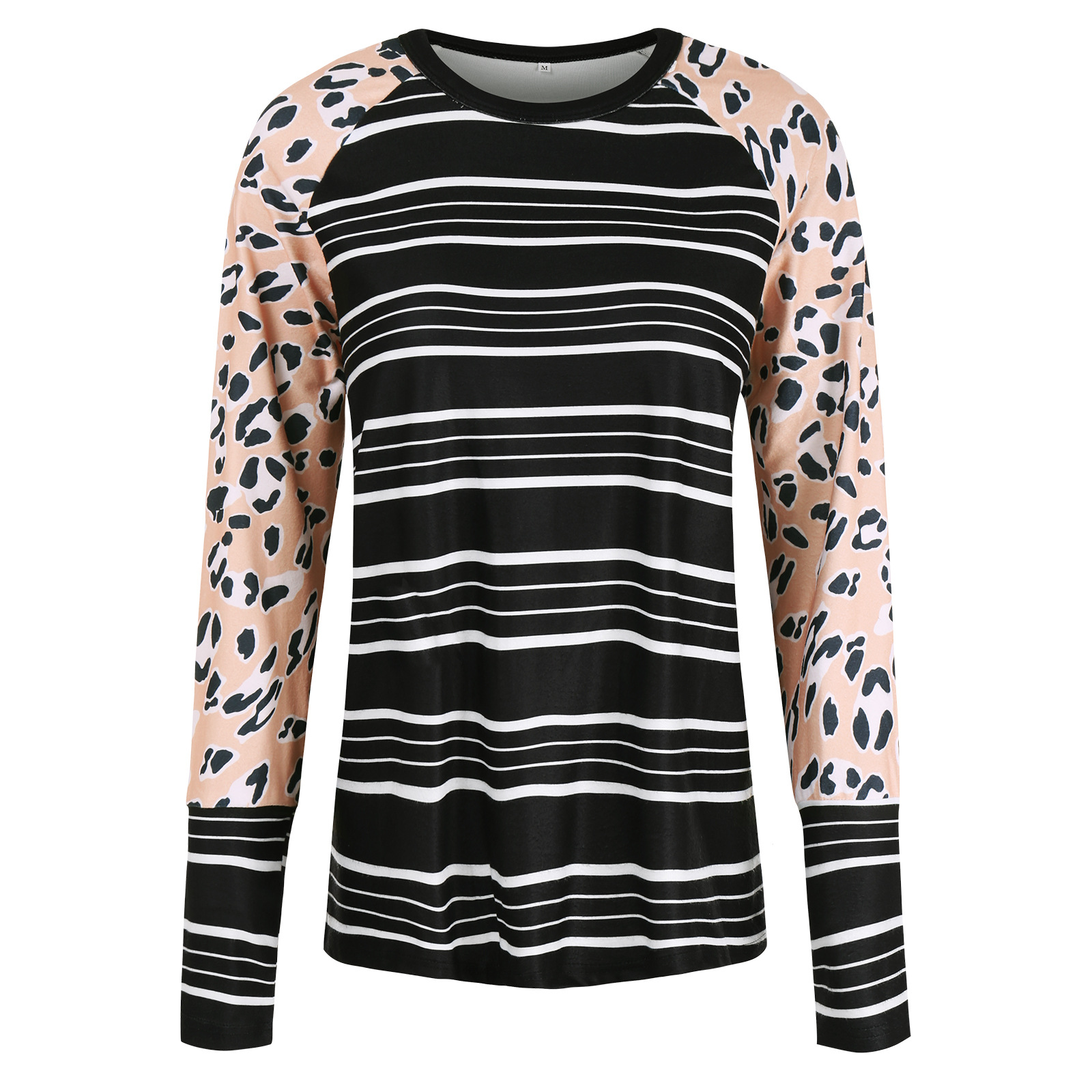 Loose Striped Long-sleeved T-shirt Women's Round Neck Sweater