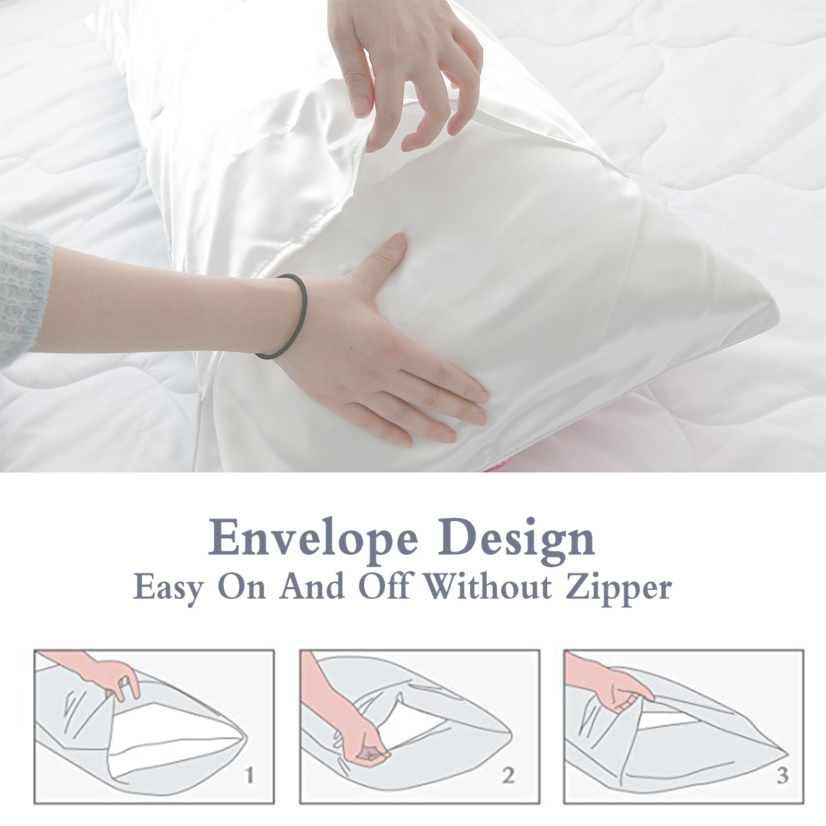 2pcs Rose Palace Style Bedroom Satin Print Soft And Skin Friendly Pillowcase — view 2