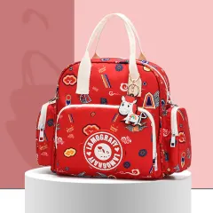 New Printed Mommy Bag Small Multifunctional - Red - View 1