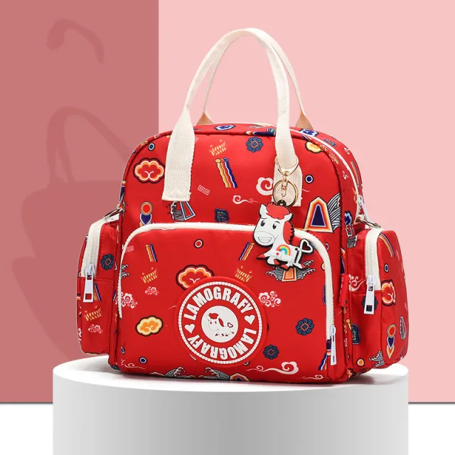 New Printed Mommy Bag Small Multifunctional Red - Shop at LoveMi