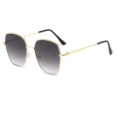 Gradual Full Frame Metal Anti Ultraviolet Sunglasses - Double Grey Flake - View 1