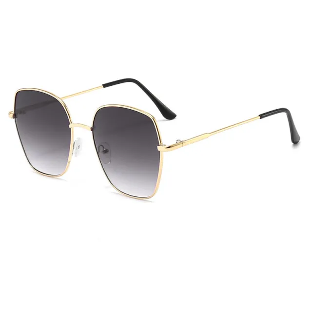Gradual Full Frame Metal Anti Ultraviolet Sunglasses Double Grey Flake - Shop at LoveMi