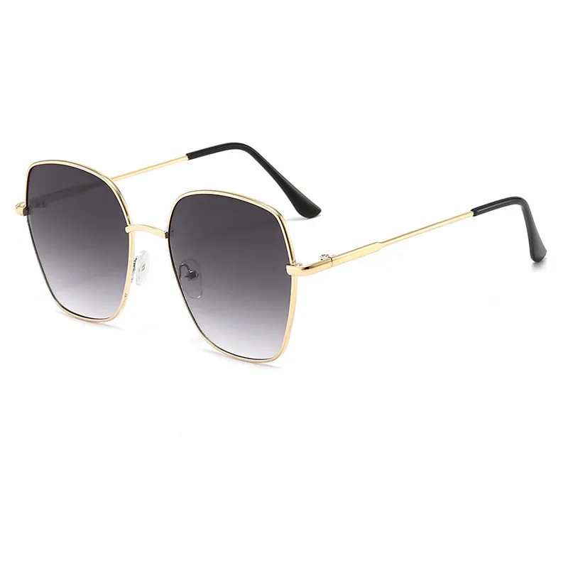 Gradual Full Frame Metal Anti Ultraviolet Sunglasses - Double Grey Flake