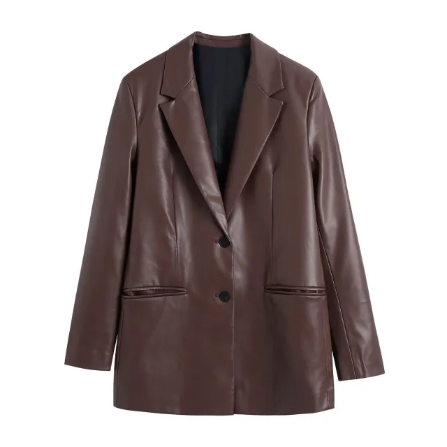 Women's European And American Style PU Leather And Leather Pants Suit Suit Jacket - Shop at LoveMi