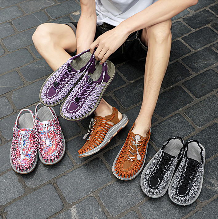 Summer New Braided Plus Size Outdoor Couple Sandals