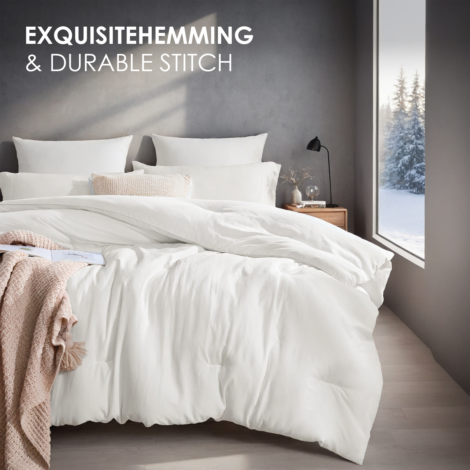 All-Season Oversized Solid Plump Duvet - Premium Durable Comforter With Enhanced Warmth. This Thick Winter Quilt Insert Provides Year-round Comfort, Making It An Ideal Christmas Gift For Daily Use. — view 5