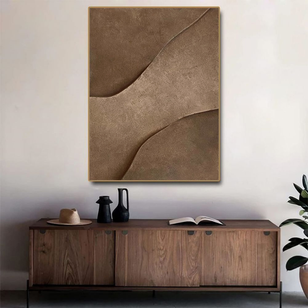 Handmade Oil Painting Canvas Wall Art Decoration Modern Brown Texture Abstract For Home Living Room Decor Rolled Frameless Unstretched Painting
