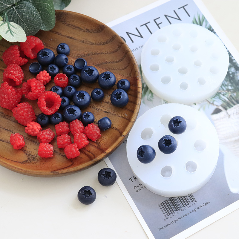 Porous Raspberry Blueberry Fruit Decoration Diy Silicone Mold