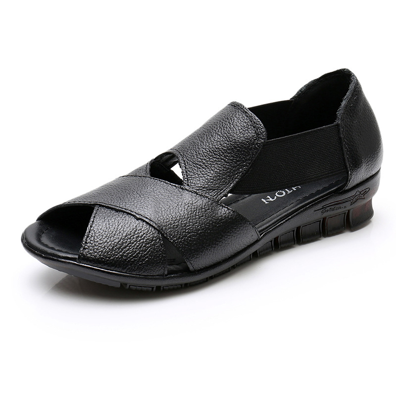 Leather Flat Two-wear Sandals Women's Wild Beef Tendon Soft Sole