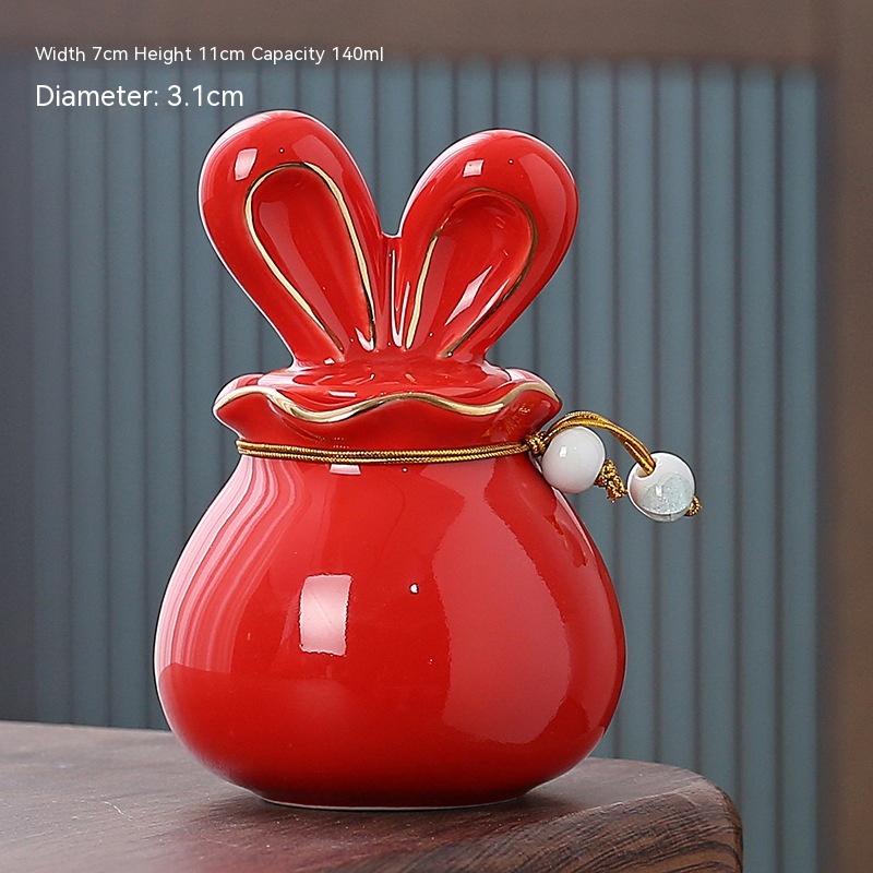 Title 5, Tea Jar Sealed Ceramic Bunny Storage Tank