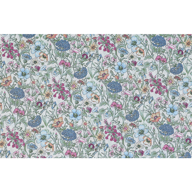 Clothing Summer Thin Soft Cotton Fabric 100 Count Tanalawn Rachel Blue Flowers - Shop at LoveMi