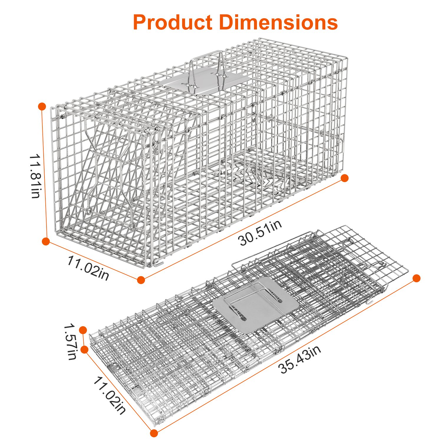 1Pc Humane Cat Trap Cage Catch Release Live Animal Rodent Cage Collapsible Galvanized Wire For Raccoons Beavers Groundhogs Foxes Armadillos Fedex Shipping