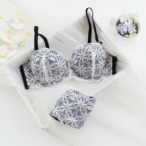 Title 7, Half-Cup Sexy Student Underwear Set with Lace T...