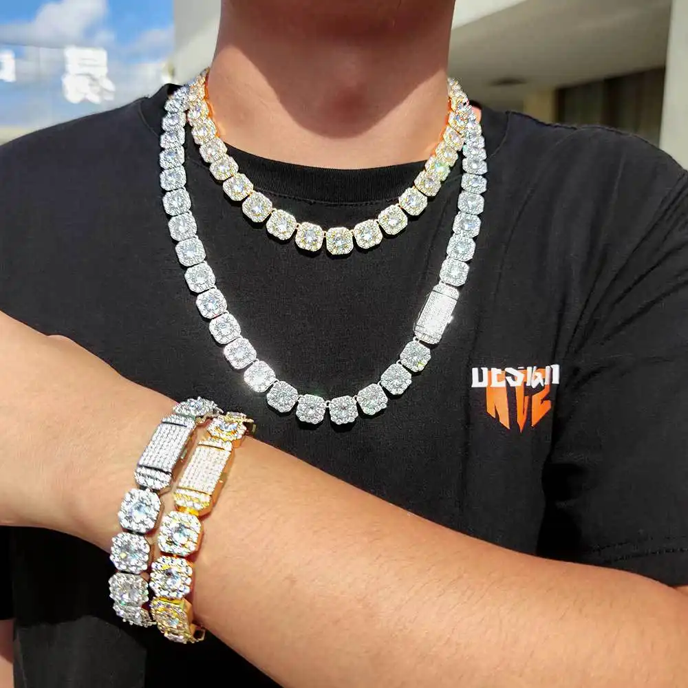 Men's Rock Candy Necklace Micro-inlaid Zircon Bracelet
