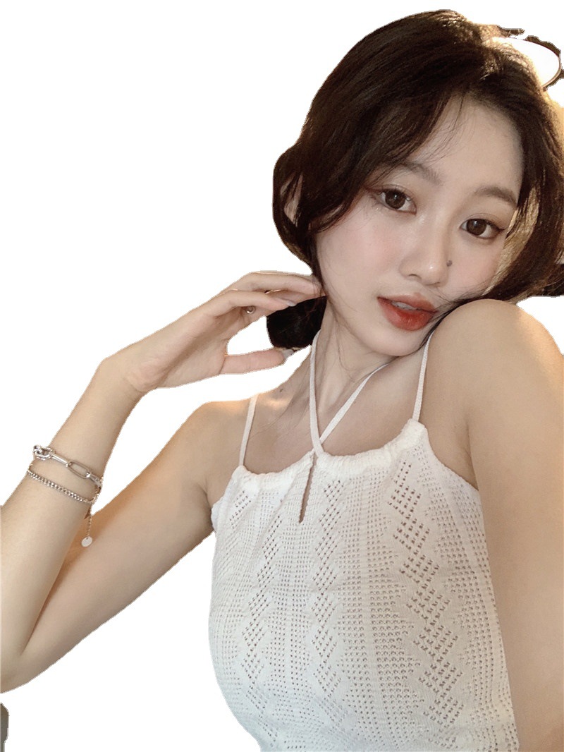 Women's Halter Hollow Chic Bottoming Knit Tank Top