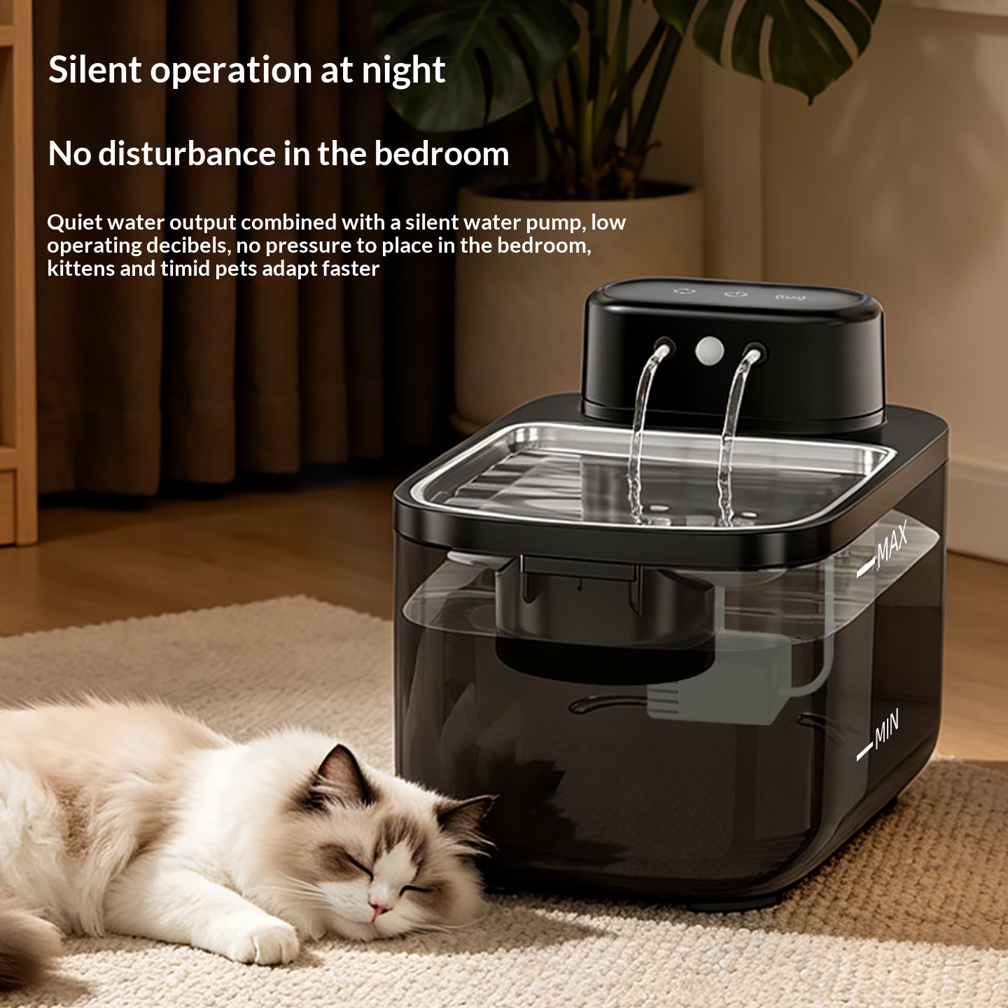 Fuente de Agua Inteligente con Sensor para Mascotas