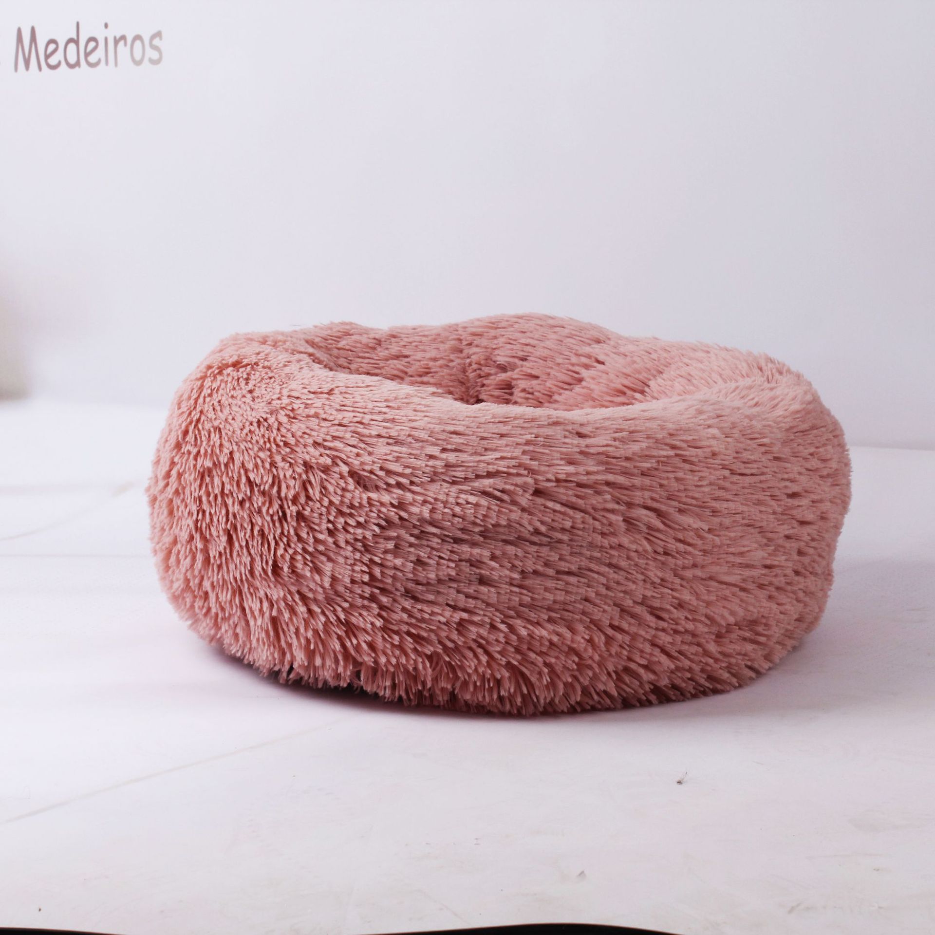 Removable And Washable Round Long Hair Pet Nest Leather Pink - Shop at LoveMi