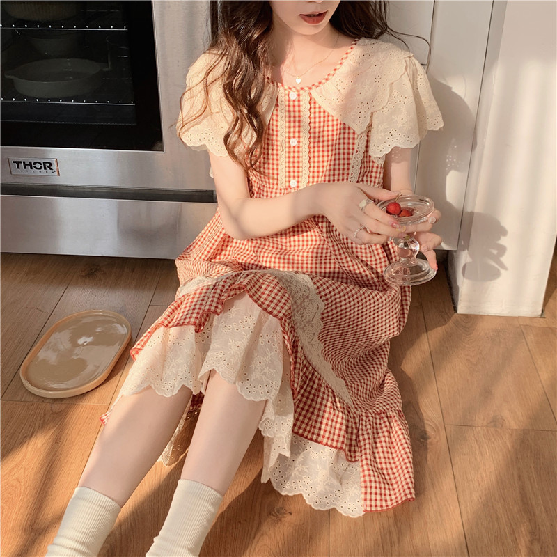 Title 2, Lace Sweet Lace Princess Plaid Outerwear Nightd...