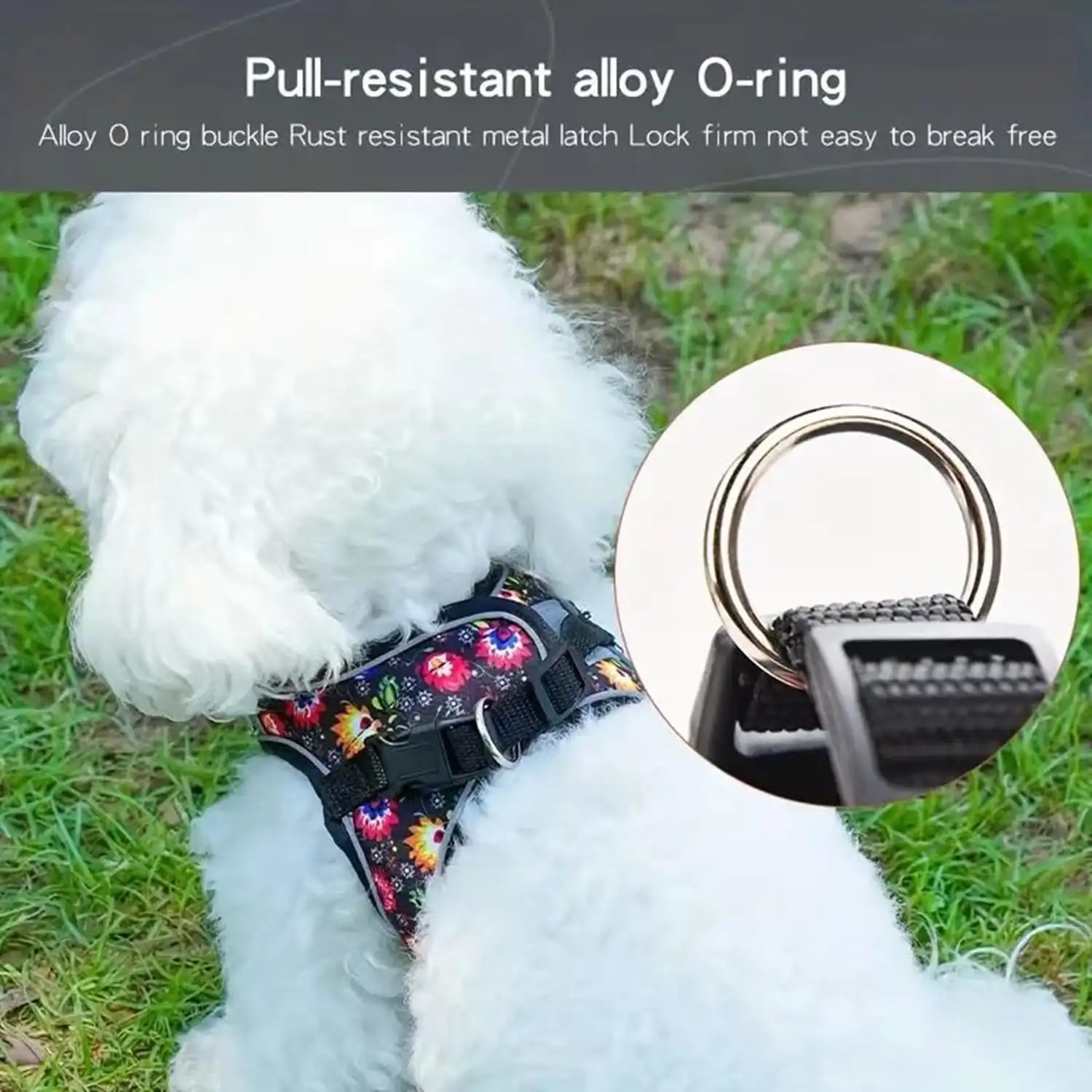 Step In Dog Harness No Pull Flower Adjustable Soft Mesh Padded Reflective Pet Vest Harness And Leash Set For Small Medium Dogs