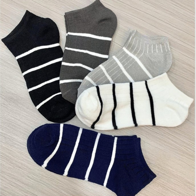 Classic Striped Low-Cut Ankle Socks, Multi-Color Basic Knit Socks, Women's Casual Socks For Everyday Wear & Sneakers