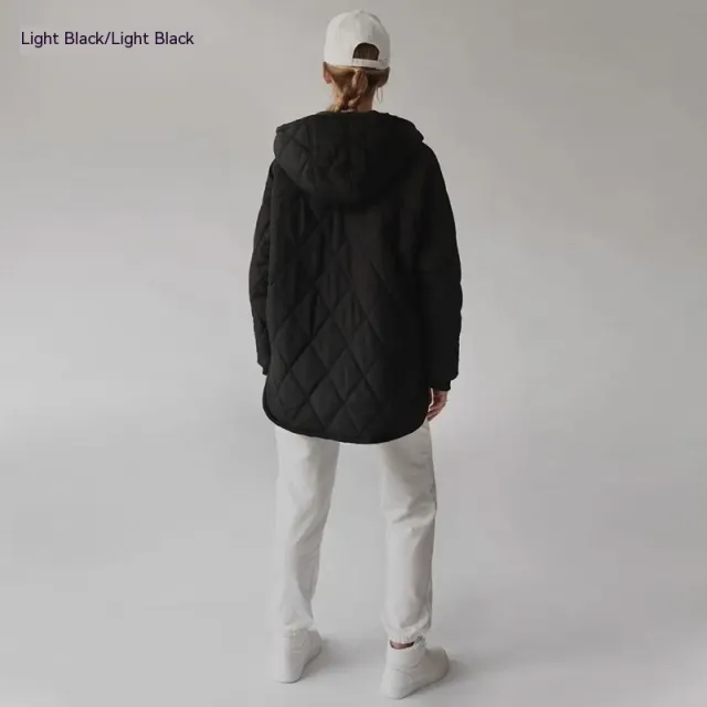 Women's Cotton padded Clothes European And American Fashion Woman Cotton Dress Coat Black - Shop at LoveMi
