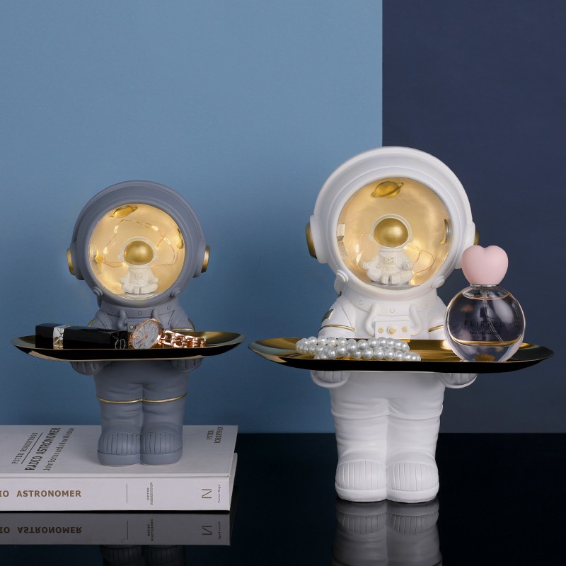 Astronaut ornament key storage desktop (grey)