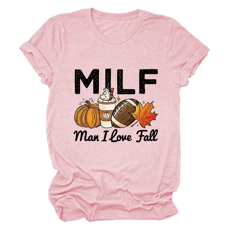 Pumpkin Letter Print Short Sleeve T-shirt Girl