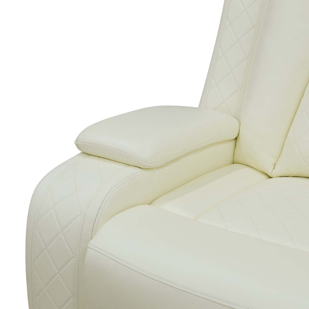 Pickup Only--White Breathing Leather 3-Piece Living Room Recliner Sofa Set