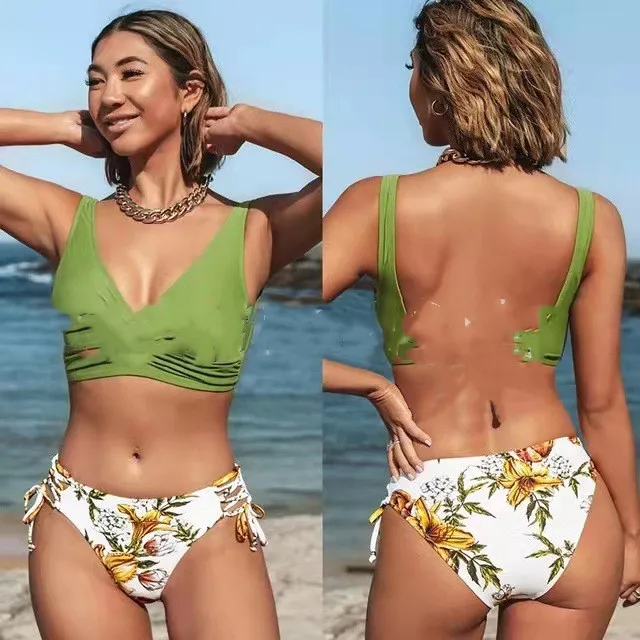 Fashion Swimsuit Small Chest Push Up Split Seaside Swimsuit 2 Style 2Xl - Shop at LoveMi