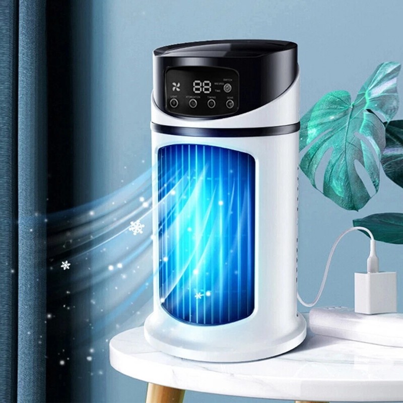 Portable Air Cooler Fan Evaporative Cooling Air Conditioner Humidifier LED USB