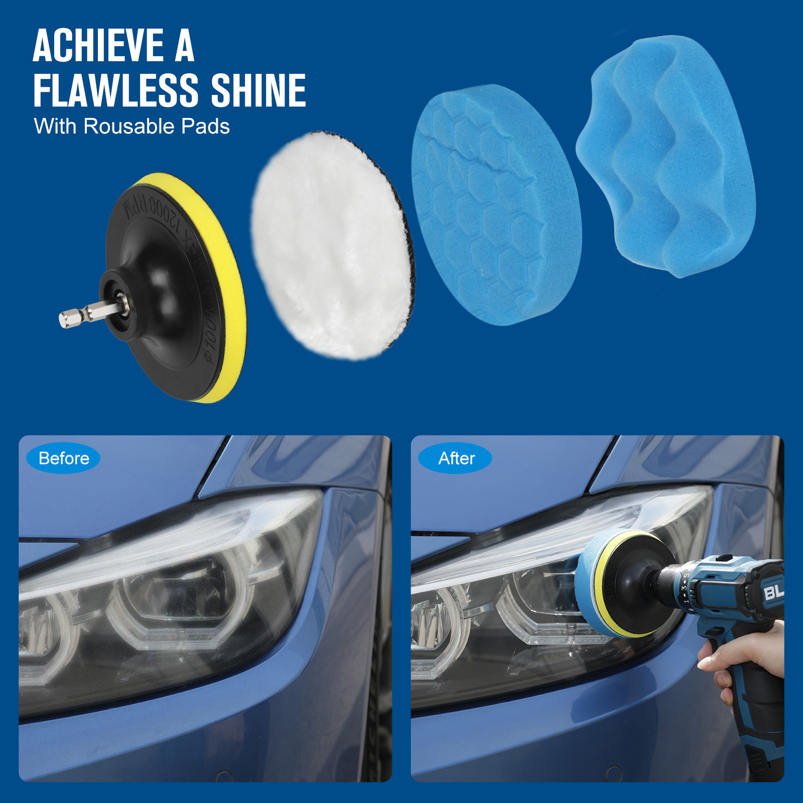 GALAX PRO 40-piece Car Beauty Brush Set, With Soft Detail Brush, Sponge, Tire Brush Tool Kit, Chenille Gloves, Super Soft Towels, Etc.