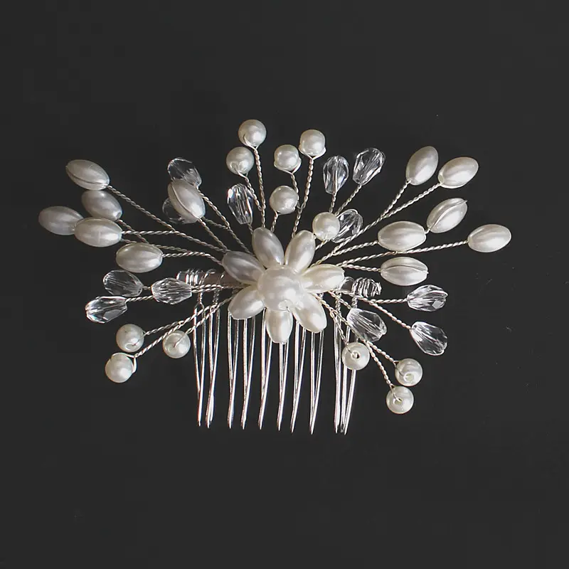 Korean Exquisite Pearl Comb Diamond Crystal Fork