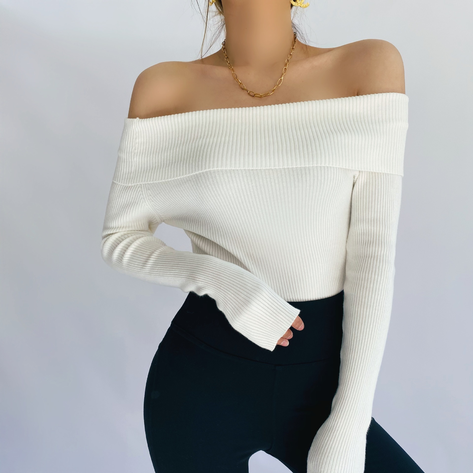 Women's Straight Shoulder Crotch Bodysuit - Image 3