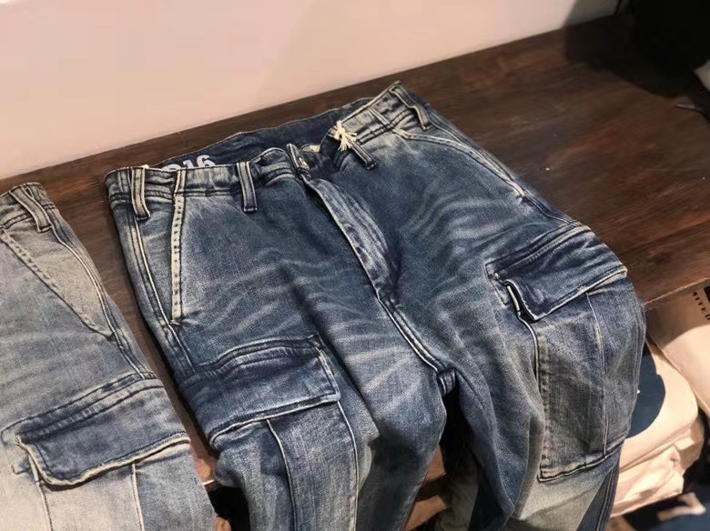 Multi-Pocket Workwear Loose Fashion Versatile Casual Denim Trousers