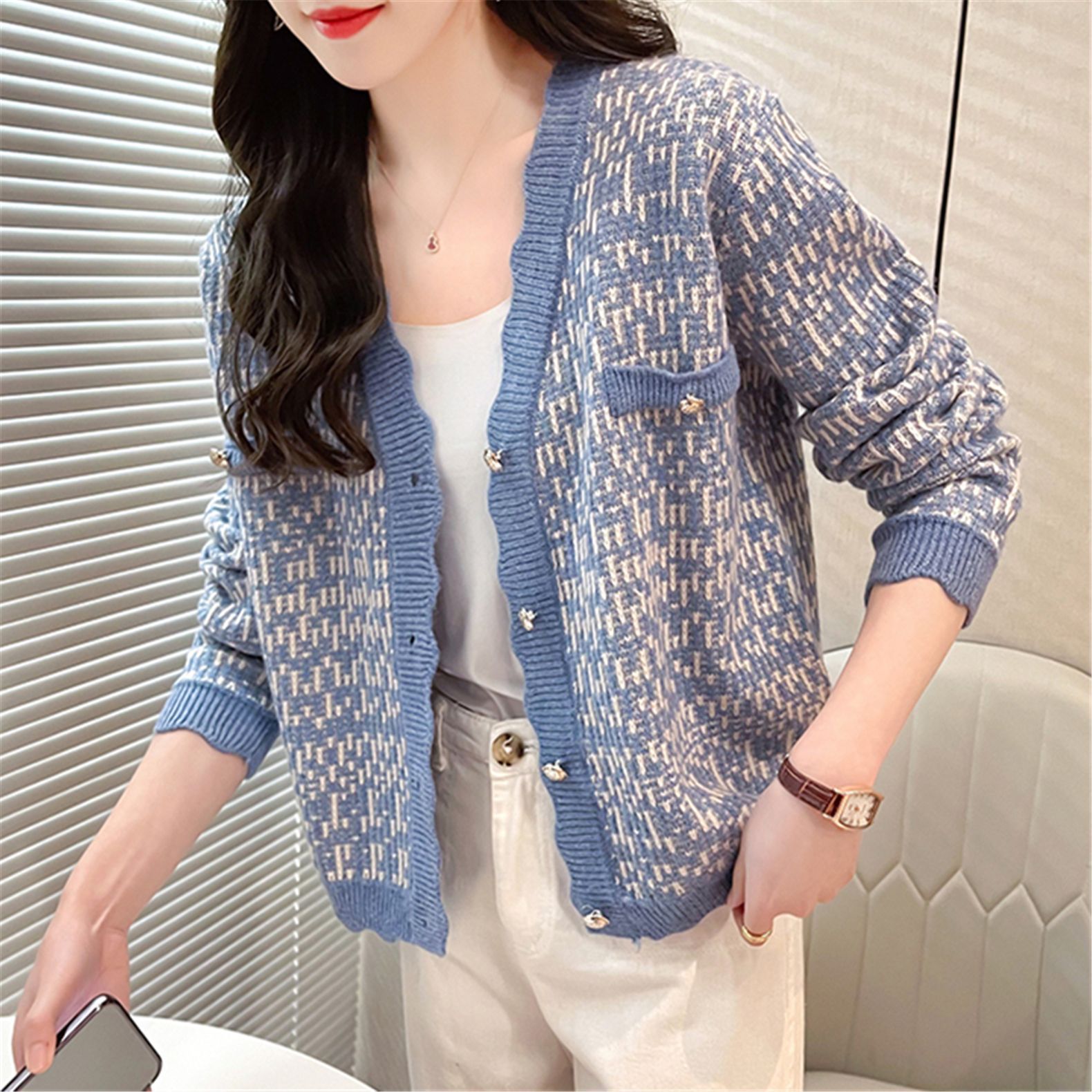 New Women's Korean Style Sweater Jacket Women's Short Jacket Foreign