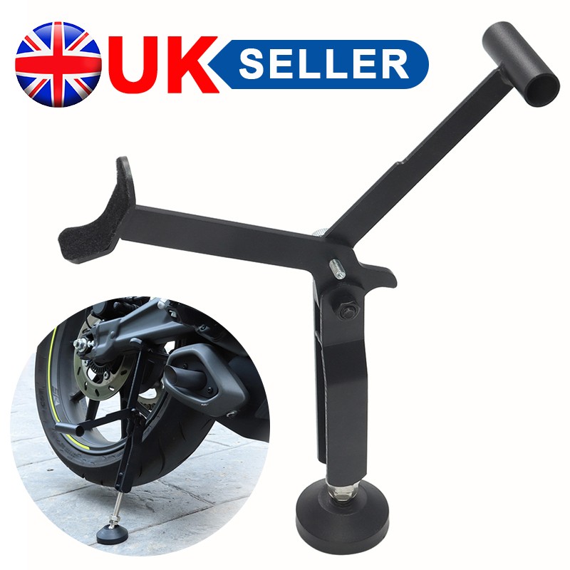 Motorbike Single Side Stand Motorcycle Front Rear Wheel Lift Support Black