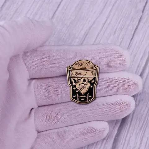 Whiskey Skull Brooch Cocktail Drink