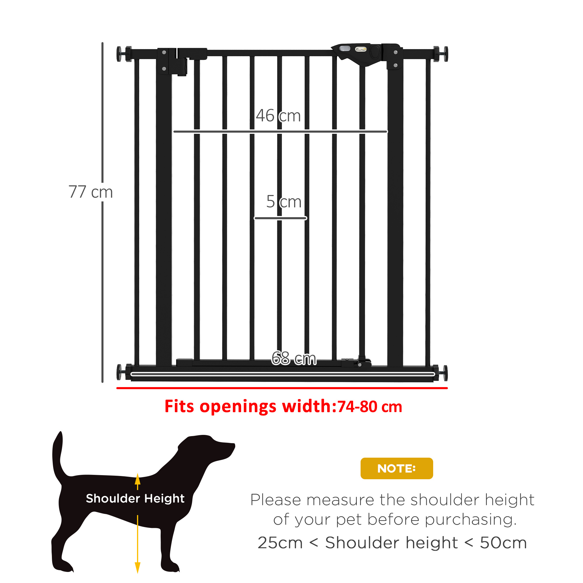 Adjustable Safety Door With One Extension And Four Screws, Black — image 3