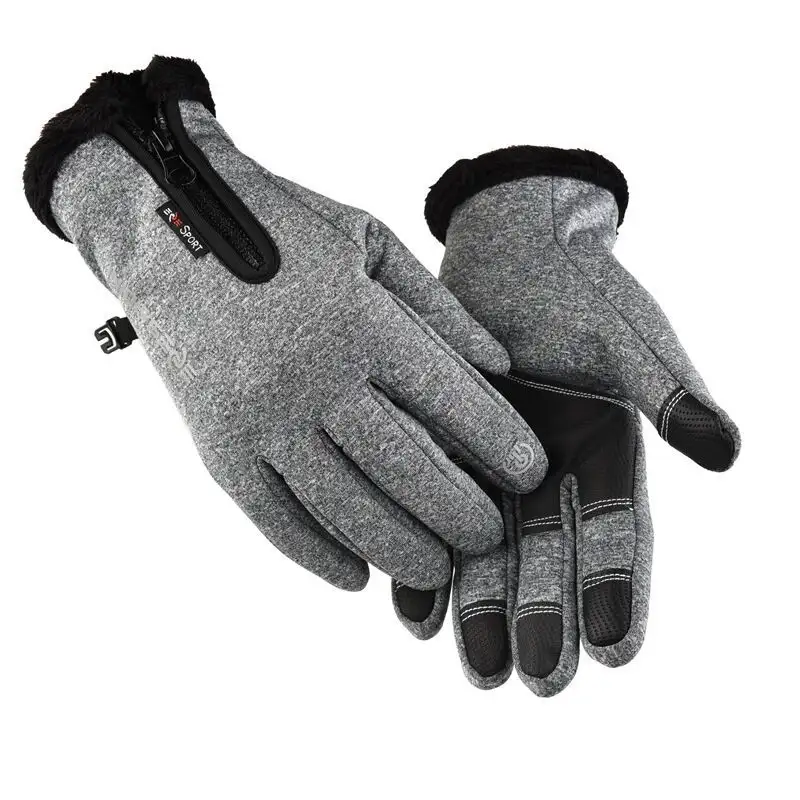 Men's Autumn And Winter Gloves Touch Screen Zipper Waterproof Riding Outdoor