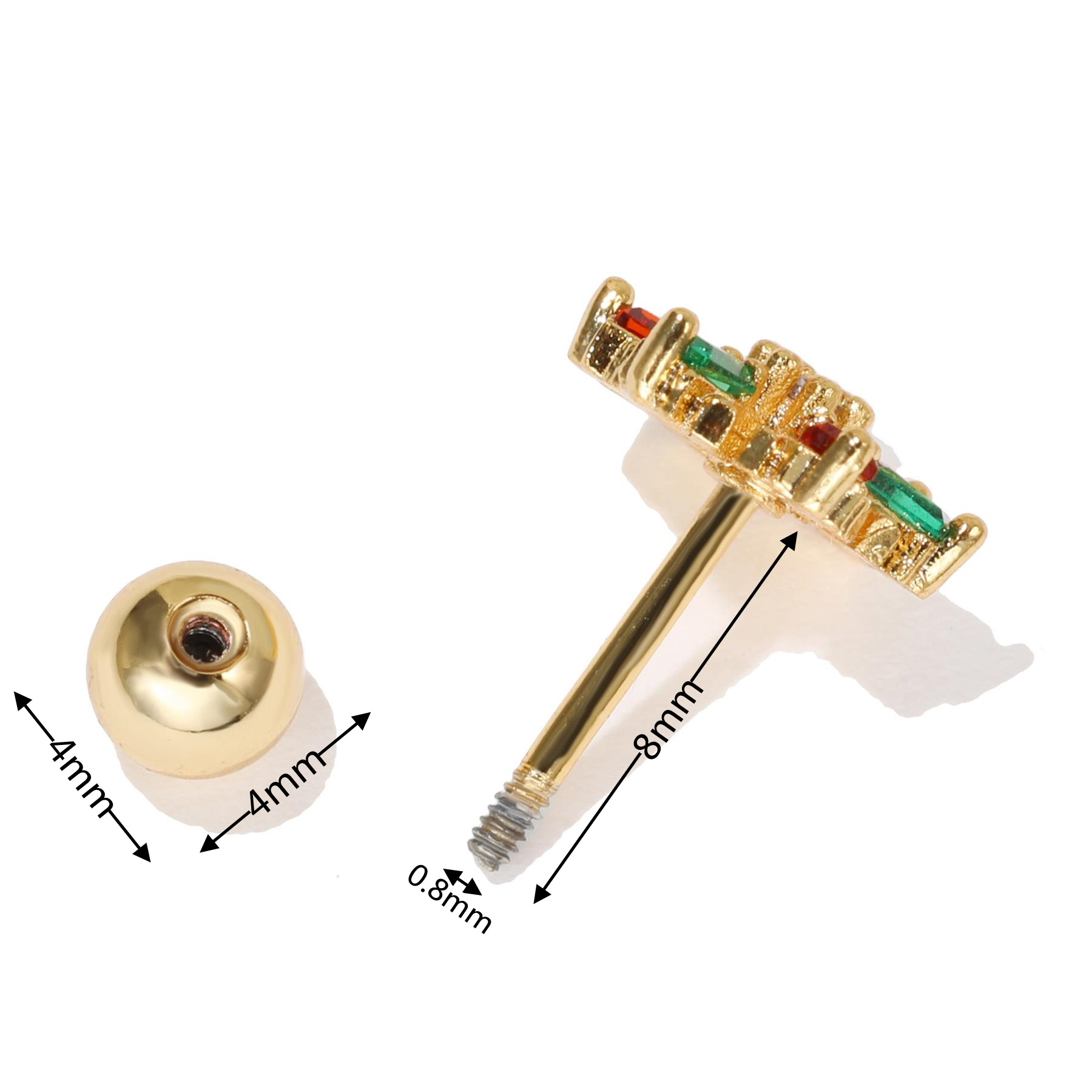 Stainless Steel Zircon Stud Earrings